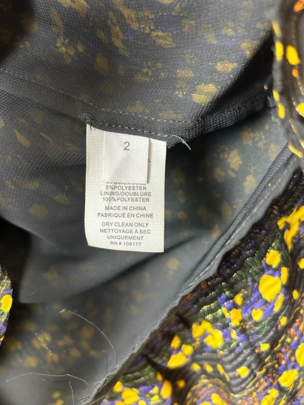 Ulla Johnson Black Yellow Floral Ruffle Boho Mini Dress XS 2 - Picture 9 of 10